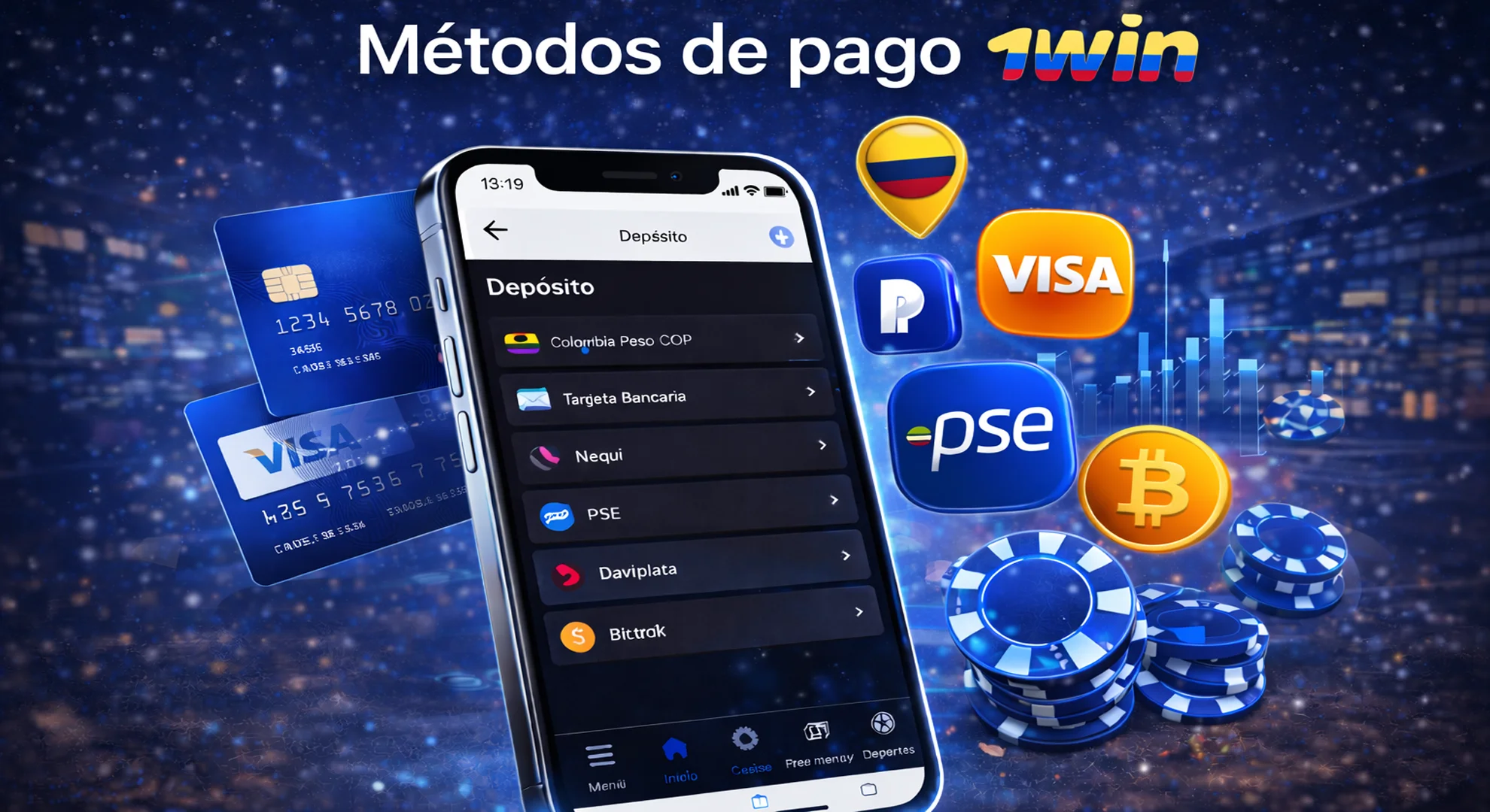 Métodos de pago en 1win Casino Colombia