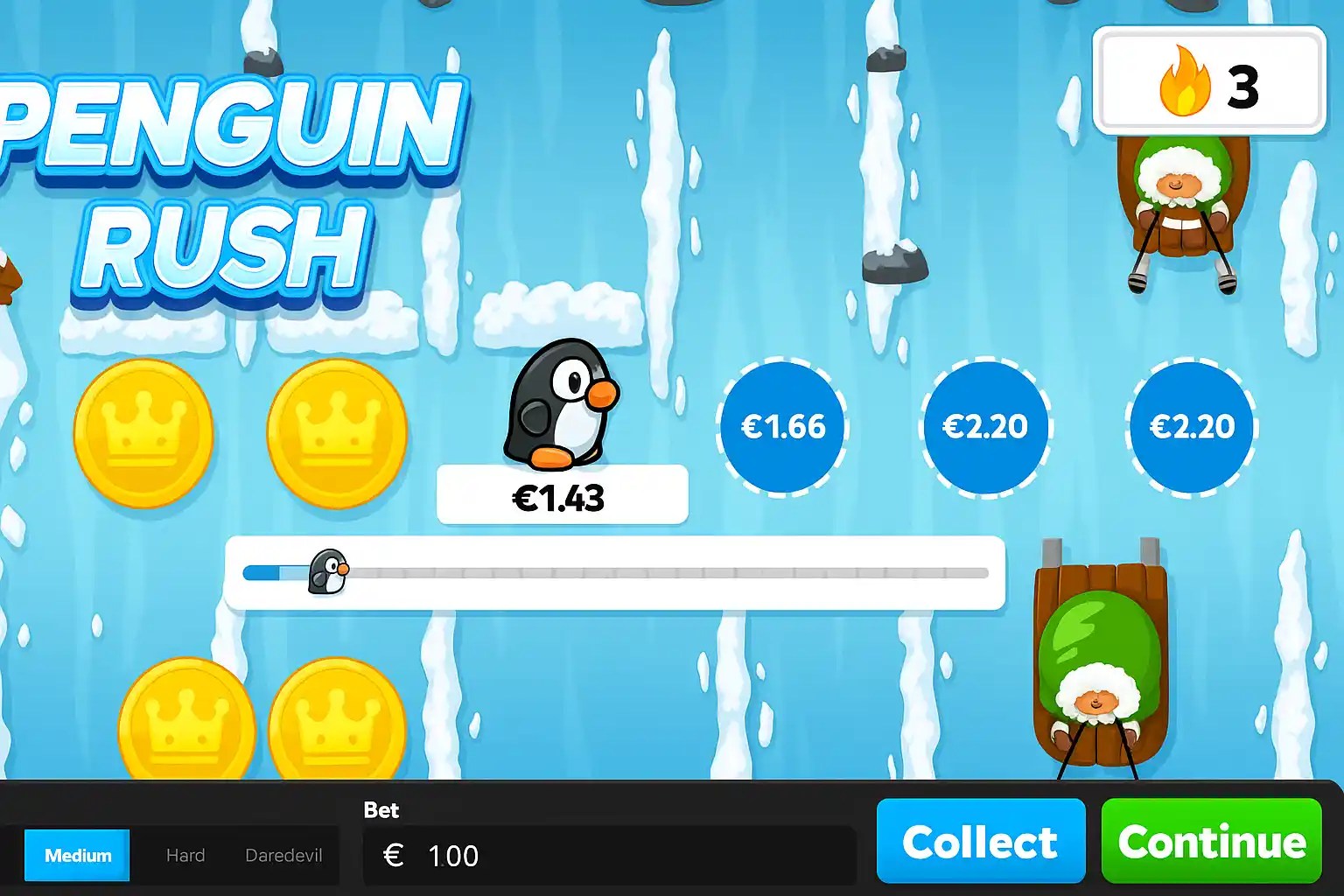 penguin rush 1win